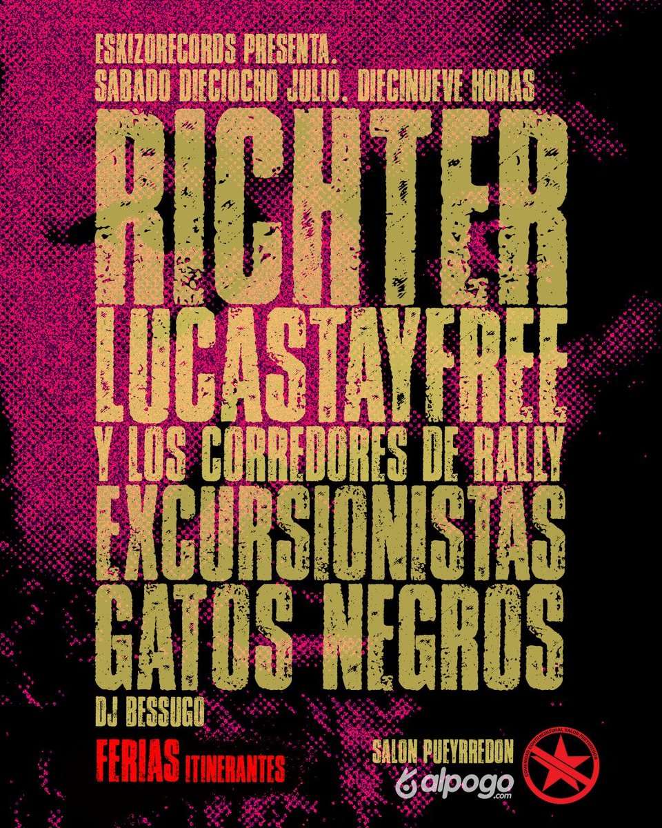 CuchilloRecords's tweet photo. HOY! 19 hs en El Salón Pueyrredón y 22hs en La Casa de Teresa 💌 https://t.co/oRYTJ6mPRB