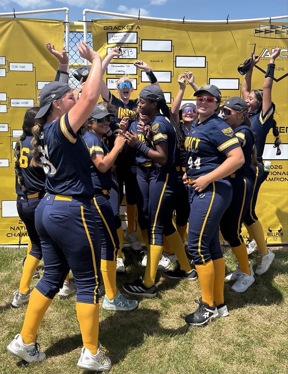 impactgold2k13's tweet photo. 💙 💛 Proud is an understatement! These girls have been battling all week and just punched their ticket to the Elite 8 bracket here in Indiana. Let’s keep it rolling girls! 
🔥 🥎 

@jazzvesely @Randy_Ocho_Cero 

#ImpactGold #goldblooded #fIGht #trustOURprocess https://t.co/jTcACN4G9r