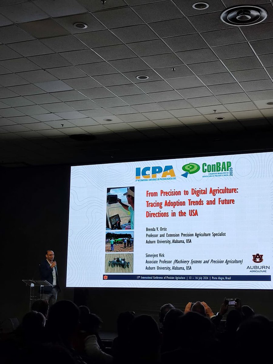 PrecAgEngineer's tweet photo. A great week in Brazil attending the 2026 ICPA &amp; ConBAP conference in Porto Alegre &amp; presenting on #precisionag in US, attending various #agtech sessions, networking with colleagues from different countries &amp; making new connections. What a memorable experience! @AuburnAg @IntSoPA https://t.co/jJRWEqhXll