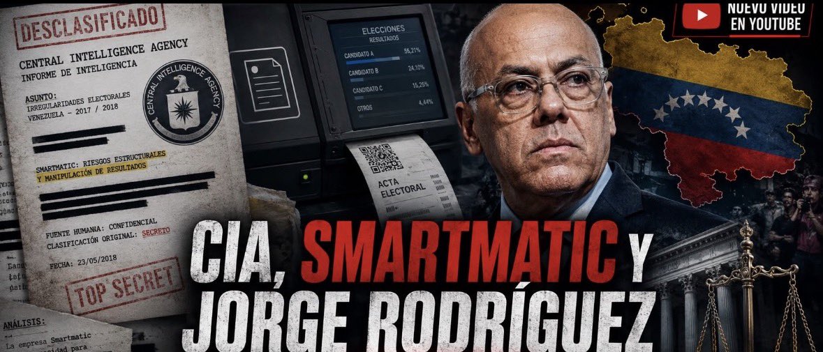 Simonovis's tweet photo. Desclasificación documentos de la CIA, el fraude de Smartmatic y la participación de Jorge Rodríguez
https://t.co/GbDSE3wEgj https://t.co/jWytv9B8X7