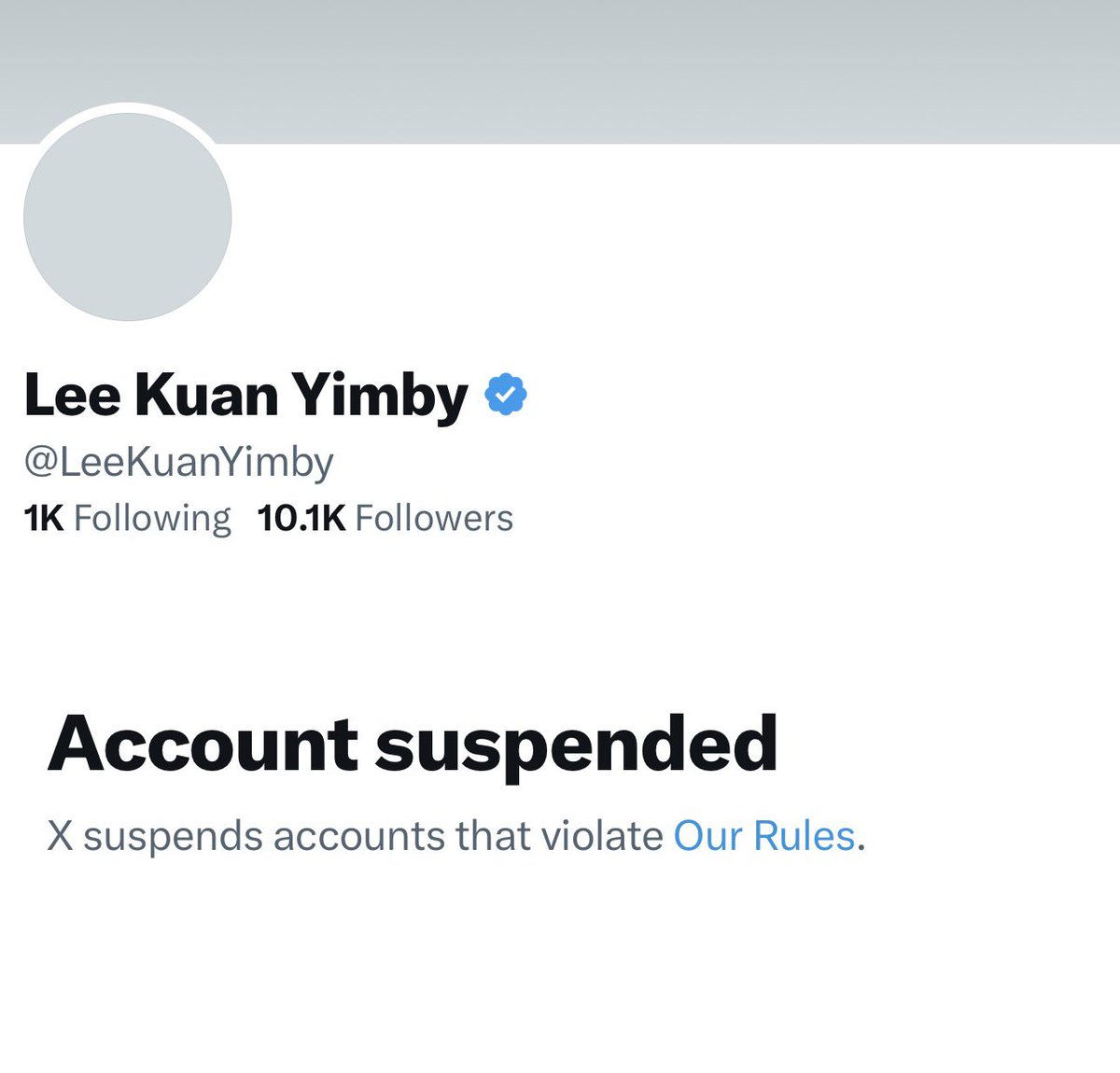DrewPavlou's tweet photo. MY FAVOURITE ACCOUNT @LeeKuanYimby SUSPENDED 

@nikitabier @elonmusk this was one of my favourite accounts, real life mutual of mine from the US, my friend didn’t violate a single rule, just a decent pro-West pro-growth account

Please can this be reviewed!!! https://t.co/oXgGZFwsab
