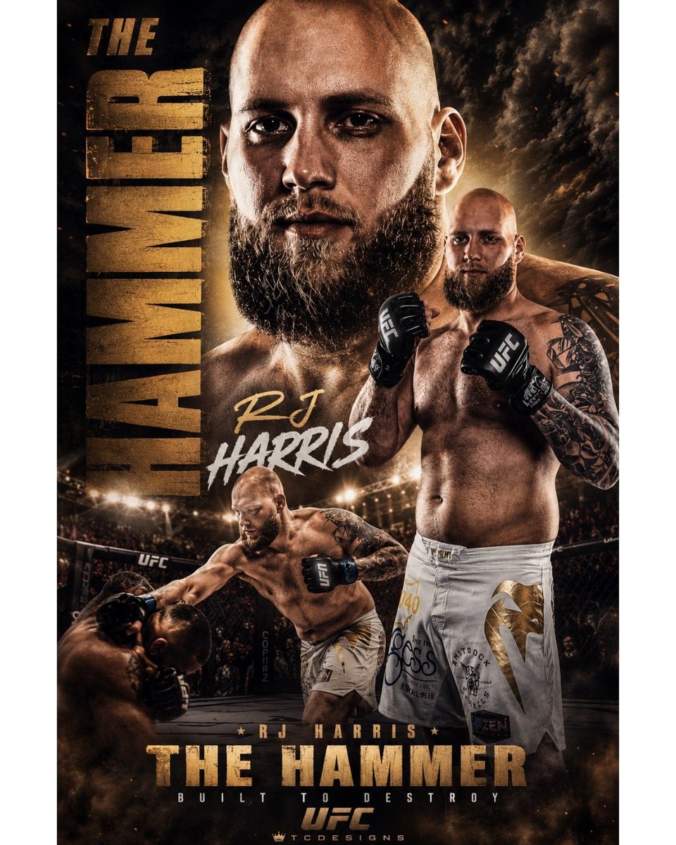 tcdesignsx's tweet photo. @RJTheHammer announced himself on the biggest stage with a statement performance. A memorable debut, plenty of heart, and a big step towards making a name for himself in the UFC. Excited to see what's next. 🔨🥊
#UFC #RJHarris #TheHammer #MMA #UFCDebut #CombatSports https://t.co/s5C0EA4Vcr