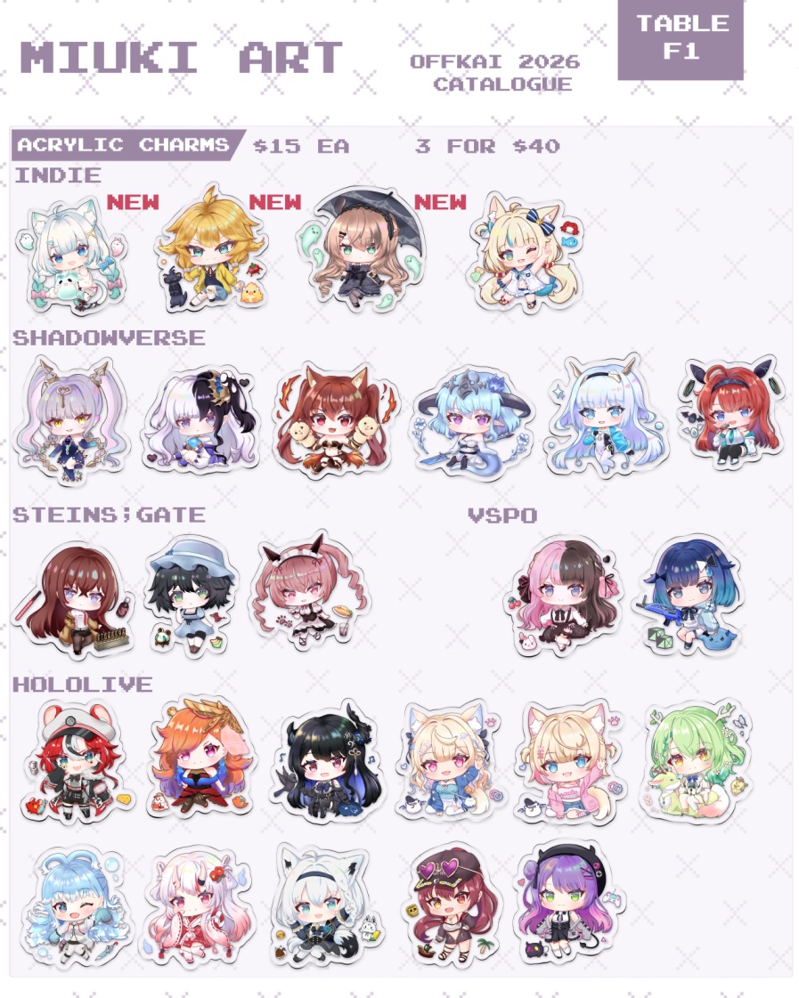 ArtsMiuki's tweet photo. My #OffkaiGen5 Catalogue is ready!! This is the first Offkai for me so I’m super excited! I’ll be at 🌟table F1🌟in the artist alley all weekend, hope to see you there!(1/2) 

#offkai #offkaiexpo #offkaigen5 #artistalley #hololive https://t.co/xjdZe7Pi8A