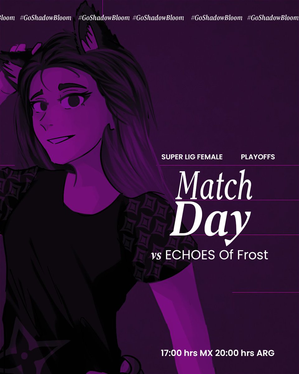 _bloomesports's tweet photo. 🌑 PLAYOFFS | MATCH DAY
Las sombras nos guiaron hasta aquí y ahora comienza la batalla más importante en la @SuperLIGFemale !
🆚 ECHOES Of Frost
⏰17h MX 20h ARG
📺https://t.co/aRj2TJjMSc
#ShadowBloom #SBWIN #GirlsInLol #LeagueOfLegends https://t.co/wqjahutIJW