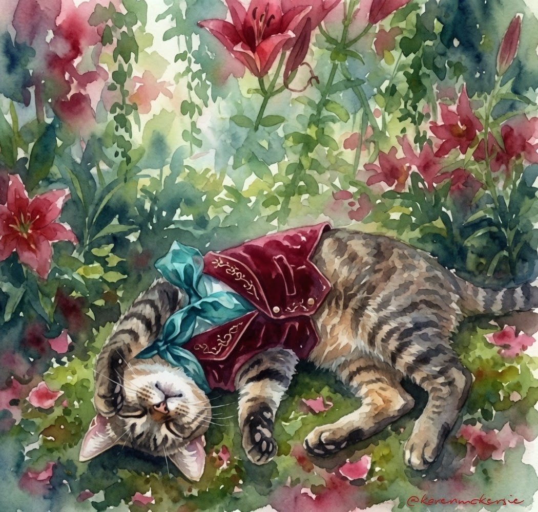 karenmckersie's tweet photo. 😻🖼 Beautiful "Water Color" Portrait of Max to bighten your day. Happy Caturday XFam! 🖼😻 @grok
*Created on #Grok "Water Color Portrait" Template. #AiArt #Caturday #GoodAfternoon #Pet #WaterColorPortrait #MyCat https://t.co/fuTfZimea7