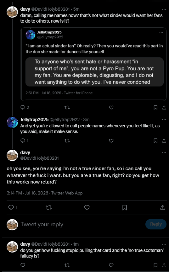 DavidHolyb83281's tweet photo. when people pull the 'no true scotsman' fallacy and expect it to work in their favor lmao. i love turning it around on them like this cause they have 2 options, double down and look like a retard, or back off and admit defeat. it's great. https://t.co/pU0Mp5IFjx