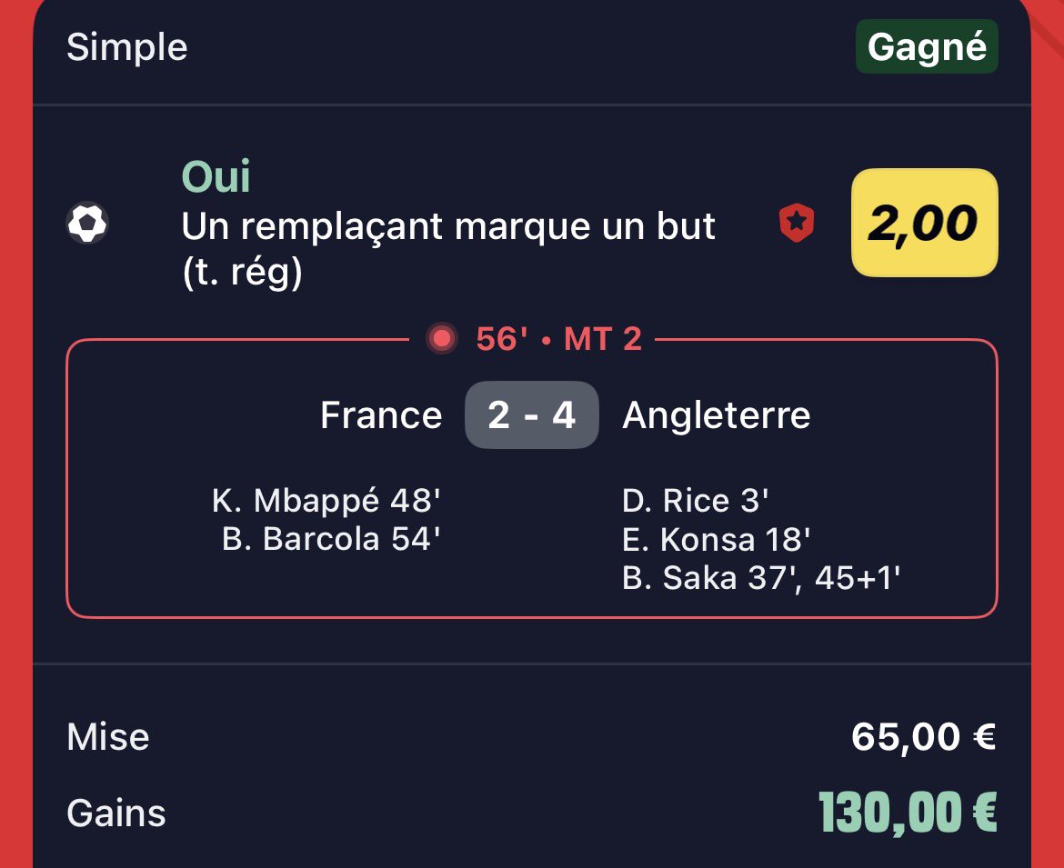 Mathoux__'s tweet photo. C’était cadeau ça merci Betclic ! Ce match France Angleterre n’a pas dit son dernier mot ! https://t.co/mNPc1nfMTK