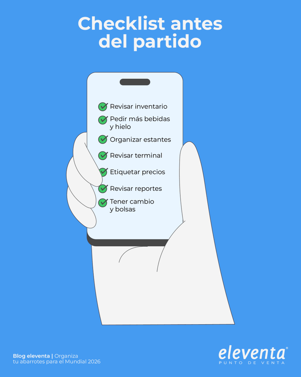 eleventa's tweet photo. El Mundial está por terminar, pero las buenas ventas todavía están en juego. ⚽ 

Aprovecha este último fin de semana:
🥤 Llena el refri
🥔 Ten las botanas al frente
🧊 No te quedes sin hielo
💻 Y controla todo con #eleventa

Que el último gol también se refleje en tu caja. 🥳🥳 https://t.co/7NIWBcQJkP