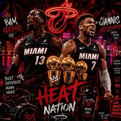 HEATLEG1ON's tweet photo. New #PFP 
.
Wanted to incorporate them 🏆🔥 
#miamiheat https://t.co/tryAY9ojA4