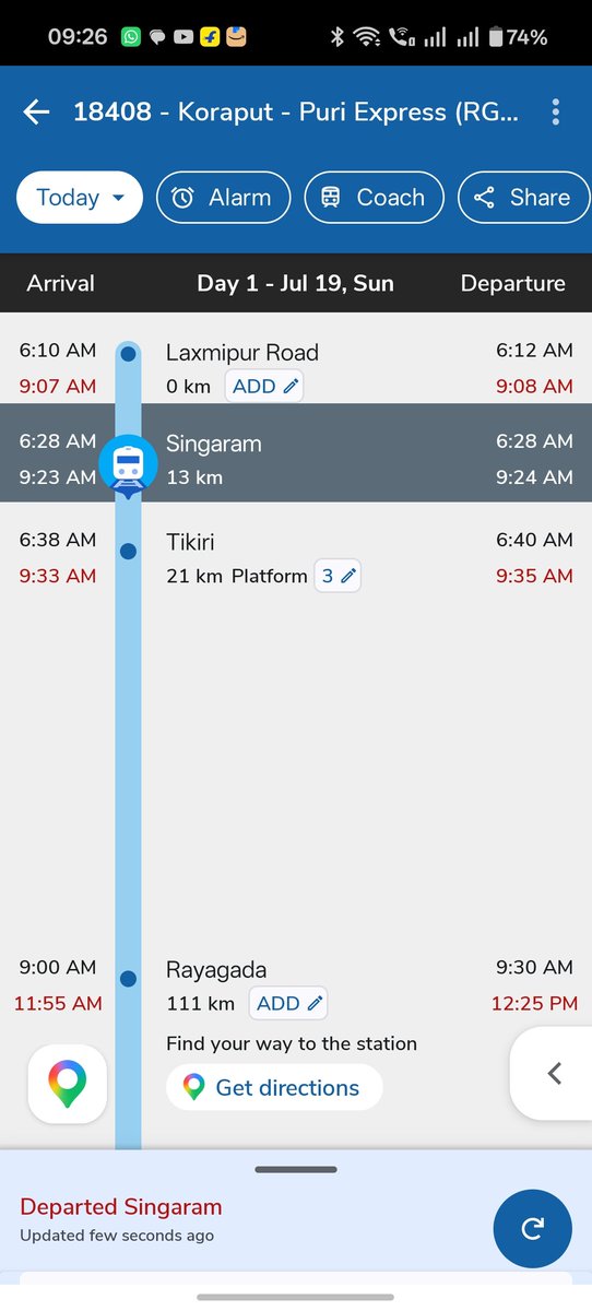 sumankumar75237's tweet photo. @RailMinIndia @AshwiniVaishnaw @rail_seva @DRMRGDA @ecor_railfans @EastCoastRail @SbpSrdom @OdishaRail @ATitilagarh 
Starting se 3 hour late. https://t.co/iHetCcxHAn
