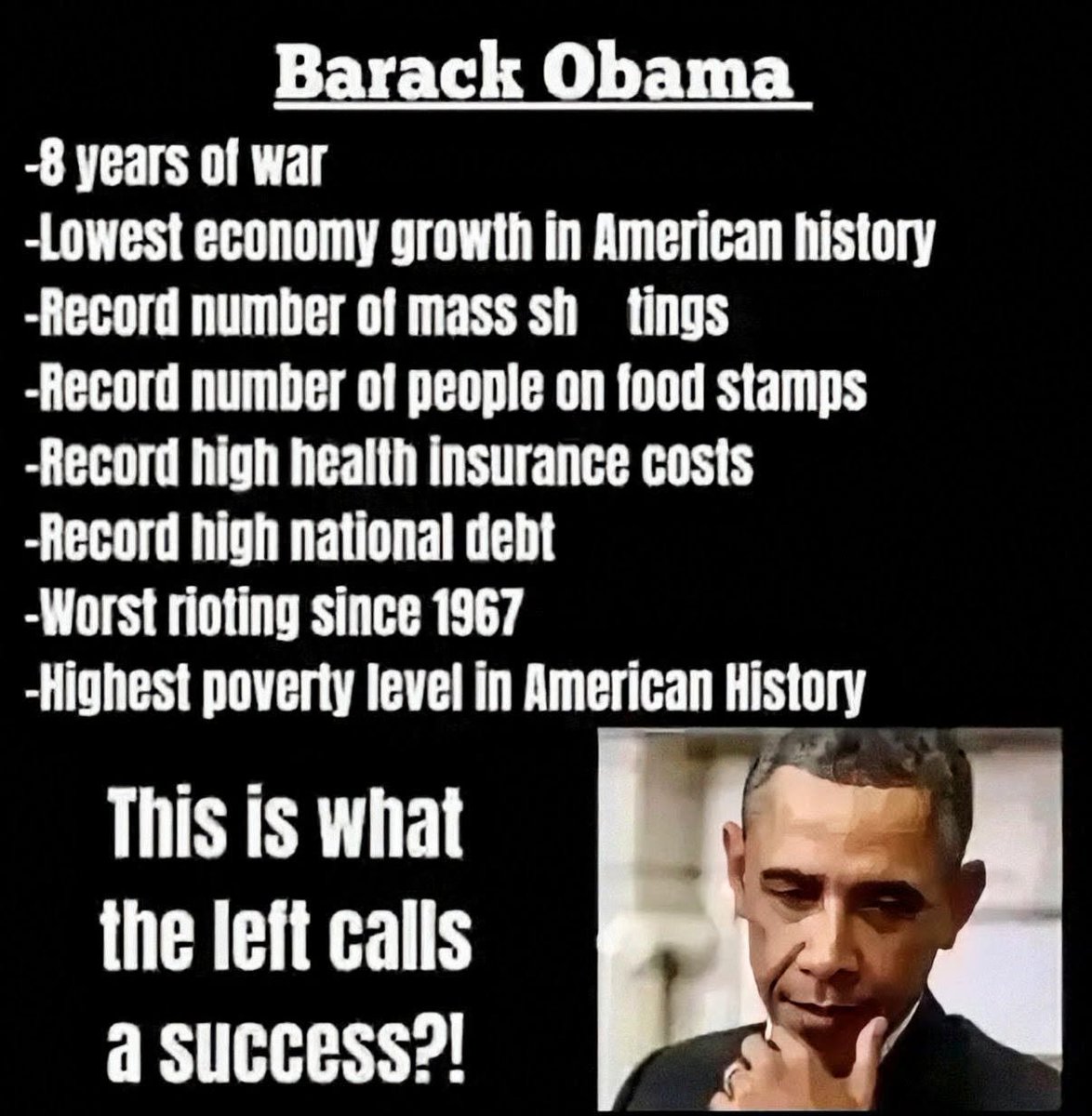 OceanDrive1984's tweet photo. "BARACK OBAMA!" ABSOLUTELY THE "WORST DAMN PRESIDENT" IN THE "HISTORY OF THE "UNITED STATES OF AMERICA!!"~"BARACK OBAMA" WAS THE WORST and MOST CORRUPT PRESIDENT in AMERICAN HISTORY!!"~"OBAMA" SCREWED OVER "AMERICAN PEOPLE" and caused "BIGGEST RACE RIOTS IN USA HISTORY!"~"TRUTH!" https://t.co/25H3vLegkm