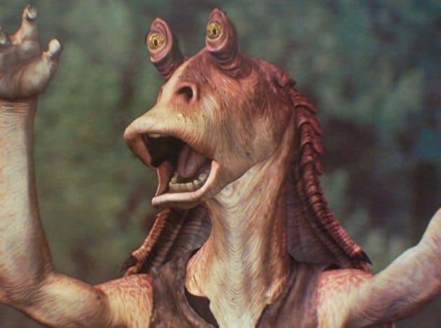 sw_holocron's tweet photo. “I actually kind of like Jar-Jar. I don’t understand what the big deal is about Jar-Jar.”

-Robert Pattinson on Jar Jar Binks https://t.co/0MeLwMonAf