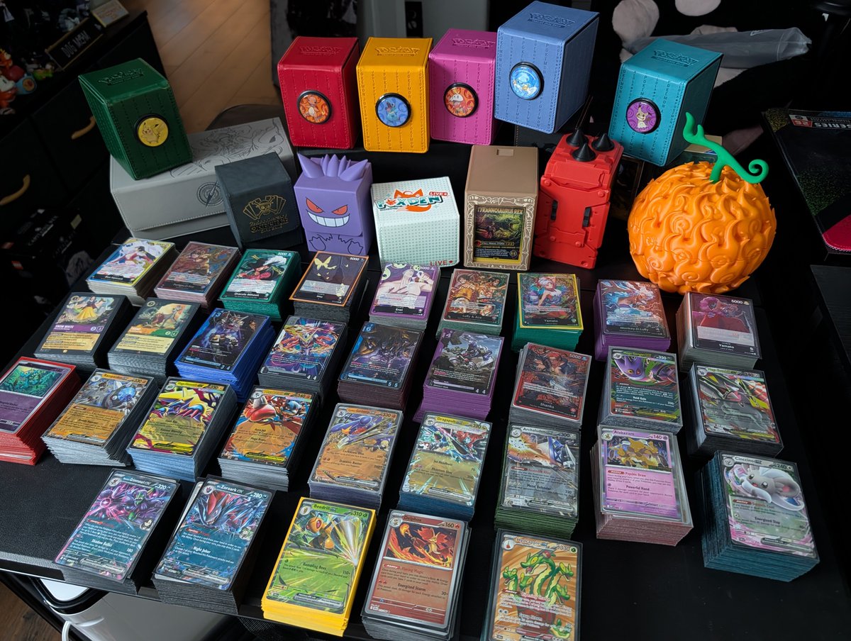FoxDenLive's tweet photo. I thought it'd be funny to see all the active TCG decks I have right now. . . I might have a problem. https://t.co/5Z5KVG1nIp