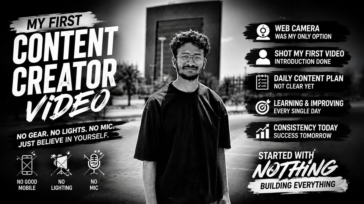 HAKC_1001's tweet photo. 🎥 My First Video is LIVE! 🚀

No professional camera.
No lighting.
No microphone.

Just a webcam, belief in myself, and the courage to START. 💪🔥

#contentcreator #startnow #believeInyourself #consistency #growth #motivation #pakistan #huzaifali https://t.co/gfikyTLm0L