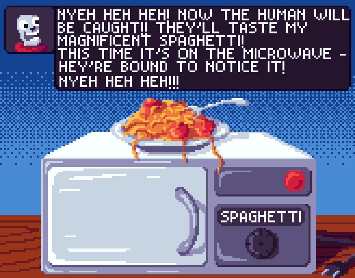 DecoFire1e's tweet photo. IT S A TRAP!!!!
NYEH HEH HEH, NOW THEY'RE SURELY GONNA WALK RIGHT INTO IT!!!
#pixelart #art #undertale #trap #spaghetti #papyrus https://t.co/zxtMMZo8Er