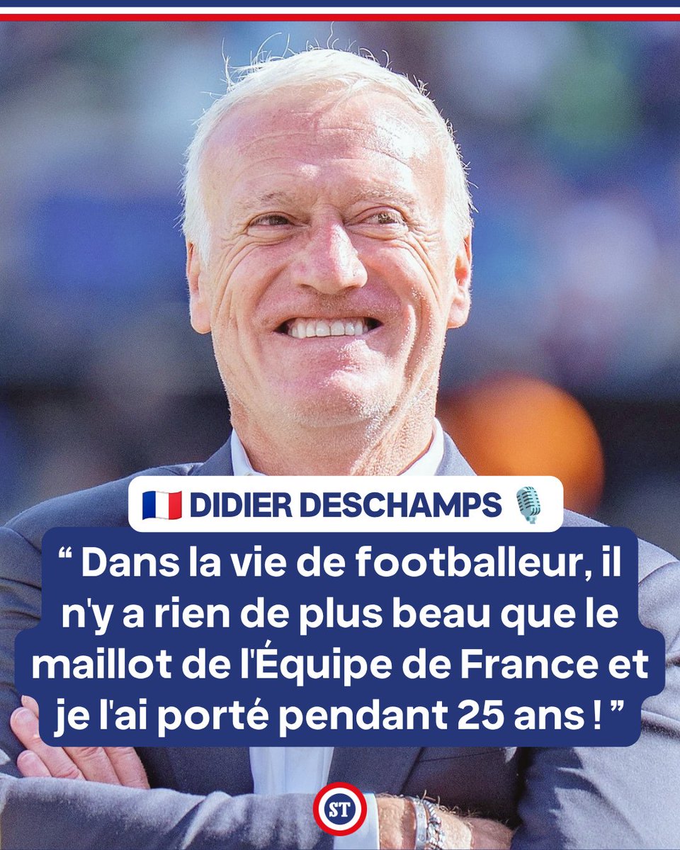 sportricolore's tweet photo. 🇫🇷 Merci Didier ❤️

🏆 CDM 1998
🏆 Euro 2000
🏆 CDM 2018  
🥈 CDM 2022  
🥈 Euro 2016  
🏆 Ligue des nations 2021

Parcours légendaire avec l'équipe de France 🤩 https://t.co/B22E6Xu4YW