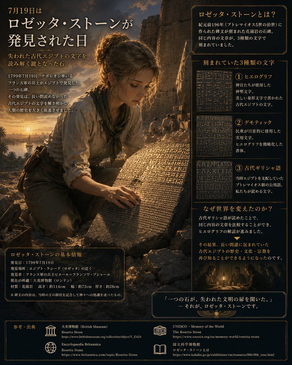追記　説明文　ゼロストーン　0VADA 博ふぇす1日目ってロゼッタストーンが発見された日だったのか…‼️メモメモ