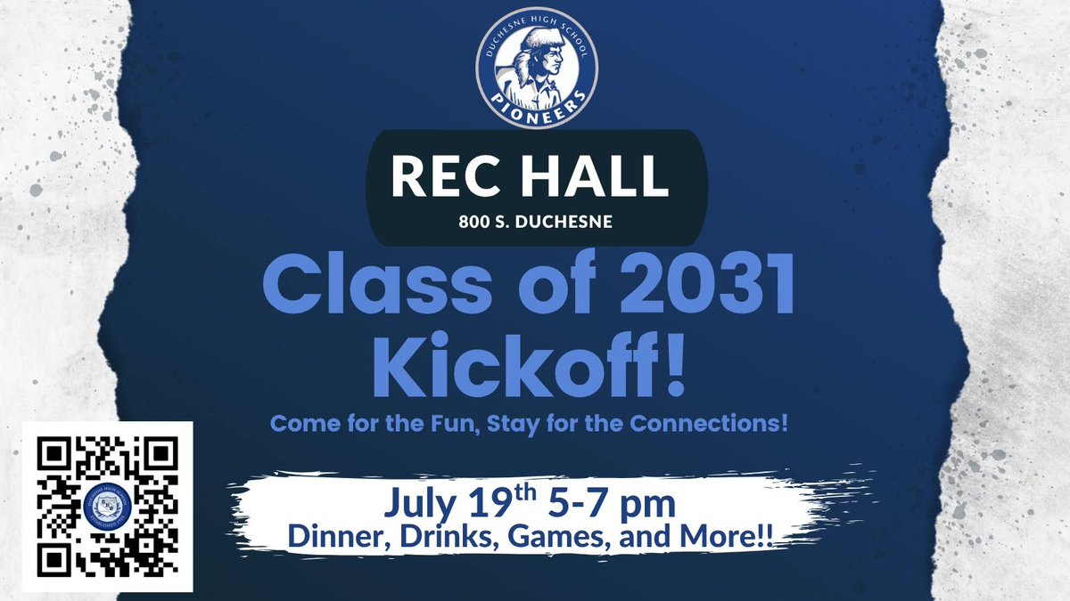 DuchesneHS's tweet photo. Join us for the Class of 2031 Kickoff!

When: TOMORROW at 5pm
Where: The Rec Hall
What: Food, Drinks, Games, and FUN!

RSVP to lock in your spot now:
👉 https://t.co/8TWb12yZeP

#DHSPioneers #GoCatholic #Classof2031 https://t.co/30bsvZ9JEr