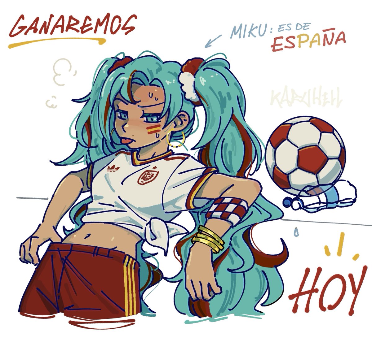 Karuhell's tweet photo. Spain Miku #初音ミク #WorldCup2026 https://t.co/qUiMpEvBcG