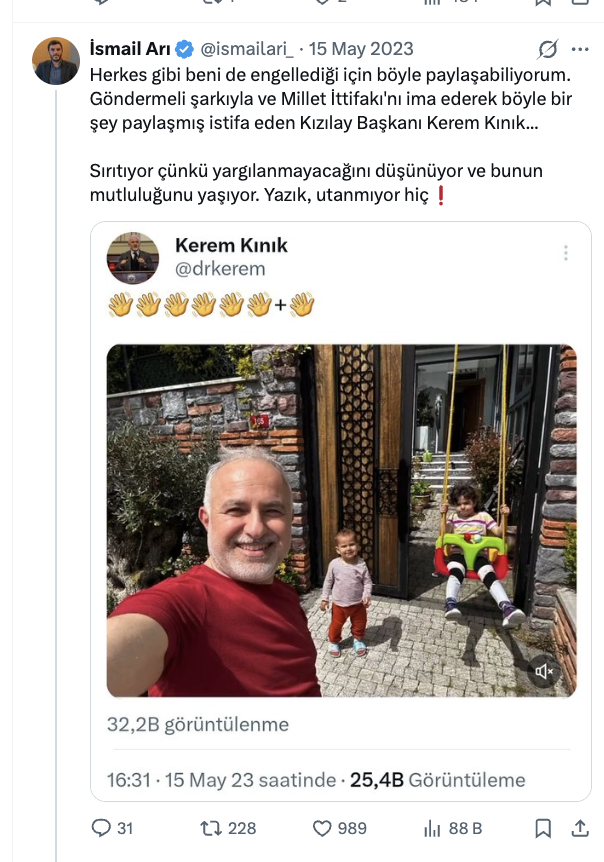 malikejder's tweet photo. "Ahbap Derneği ile Haluk Levent’e yönelik iddialar vahim."

Tepkin bu kadar mı İsmail?

Sen acar muhabir değil misin? Düşsene haberin peşinde.. Hadi aydınlat kamuyunu.. 

📌Haluk Levent'e Kerem Kınık'a ettiğin hakretlerin binde birini et!

📌AHBAP'ın depremzedelerin milyarlarca lirasını nasıl kumara bastıklarını anlat...

📌Haluk Levent'in kadınları nasıl dolandırdığını anlat.

📌Dernek üzerinden yürütülen kara para trafiğini anlar..

AHBAP'a bedava çadır vermedi diye Kızılay'ın peşine tacizci eski sevgili gibi düşmüştün..

Niye geçmedi Kızılay'a öfken? 

Napmıştı Kerem Kınık? Yolsuzluk hırsızlık mı yapmıştı?

Milletin parasını kumar masasına mı basmıştı!

AHBAP'a bedava çadır vermemişti.. İyi ki vermemiş.. Milletin parası kumara basılırdı!

Sen gazeteci olmadığını gösterdin İsmail.. Sadece ideolojk saikle saldırı yapan bir tetikçiden öte gidemezsin..