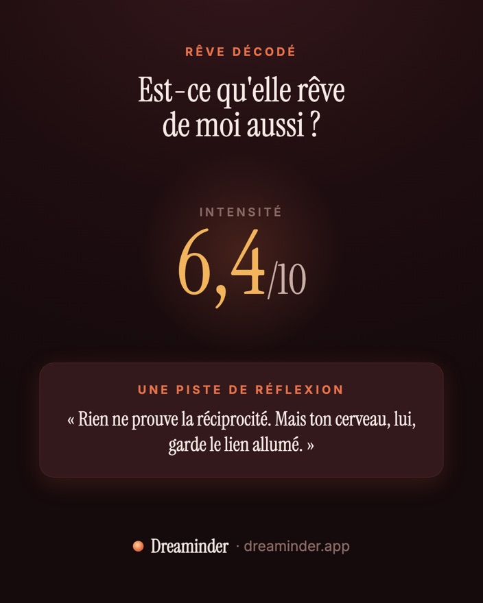 lennivision's tweet photo. @_nrn03 Aucune preuve que l'autre rêve de toi pile au même moment, désolé. Par contre si elle revient chez toi la nuit, c'est que ta tête garde un truc actif avec elle. Note tes rêves quelques semaines, tu repères vite lesquels reviennent. https://t.co/WIZ1E6dYSJ