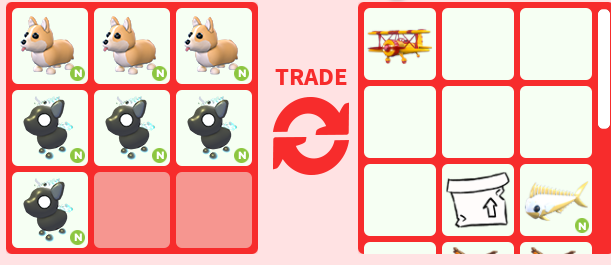 LadyRed62685183's tweet photo. @PlayAdoptMe @PlayAdoptMe @JesseRaen  Why are some of my trade logs showing up like this with white boxes? I have a few trades in my trading log that are showing items like this https://t.co/aNCE3nwBOH
