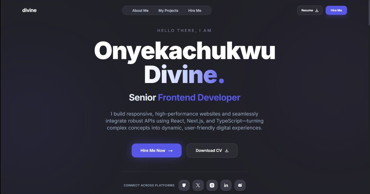 dev_divine101's tweet photo. Decided to finish up my portfolio today.. https://t.co/x3ExlLRSXt
