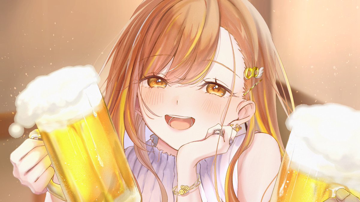 _Act_X's tweet photo. みんな～！

海　の　日　だ～～～！！！！
おはようございます、はちさんだよ🐝💛

みんなは夏らしいことはもうした？🍉🏄
もしくは、これから予定決まってる？🎇

はちさんはね、仕事です。ｽﾝｯ
ま、でも夏の生ビール最高だから良き🍻けぴ

#_Act_X #おはツイ
#おはようVTuber　@HatisanGame_028 https://t.co/qCOAkCHPXG