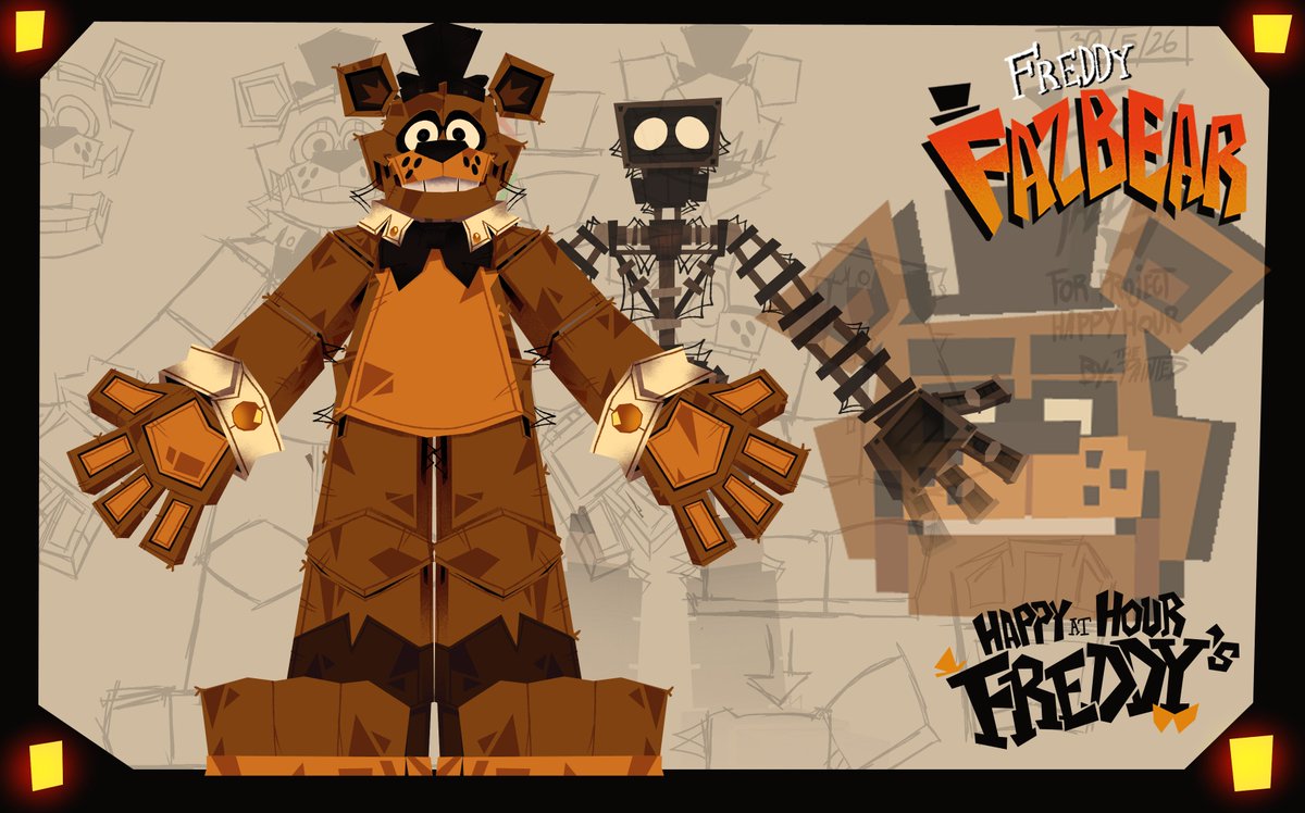 FNAFHappyHour's tweet photo. heres bear 1 and bear 2 disings for our project.

[Five nights at Freddy's: PROJECT HAPPY HOUR] https://t.co/lp9cWMoHu4