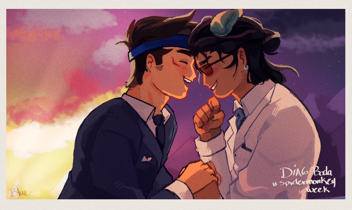 DemonicBlue_'s tweet photo. Dia 6: Boda 🤵🤵♂️💒
sinceramente mi dibujo favorito de la week, el de mañana también es uno de mis fav jiji
#Spidermonkeyweek2026 #Spidermonkey https://t.co/EL9cK4aF1y
