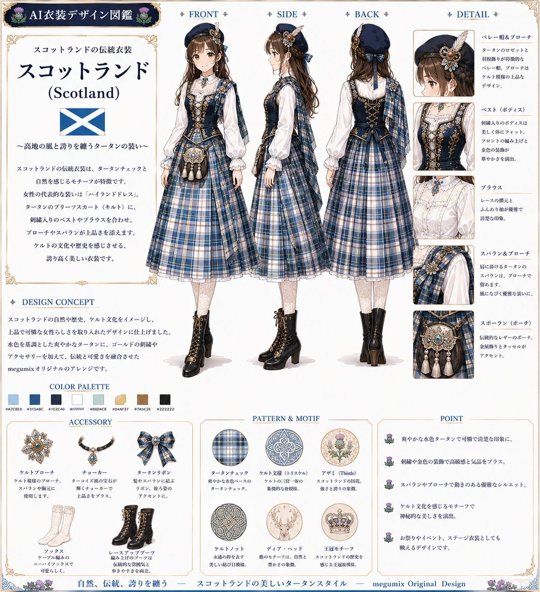 👗AI衣装デザイン図鑑👗 「世界の民族衣装 シリーズ」 Megumix 