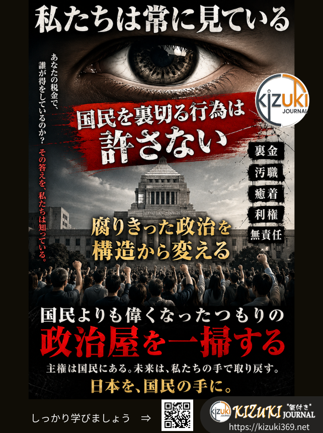 taka_peace369's tweet photo. 『私たちは常に見ている』
国民が苦しんでいる裏側で誰が得をしているのか？ その答えを、私たちは知っている。

国民を裏切る行為は許さない💢
裏金、汚職、癒着、利権、無責任・・・

公約を守らず「何をしても許される」と国民を舐めきった政治屋達をこのまま放置し続けていいのでしょうか？

国民全員で政治屋達の行動、金の流れを追い続けましょう。

✅腐りきった政治を構造から変える
✅国民よりも偉くなったつもりの政治屋を一掃する

主権は国民にある。未来は、私たちの手で取り戻す。

日本を、国民の手に🌸