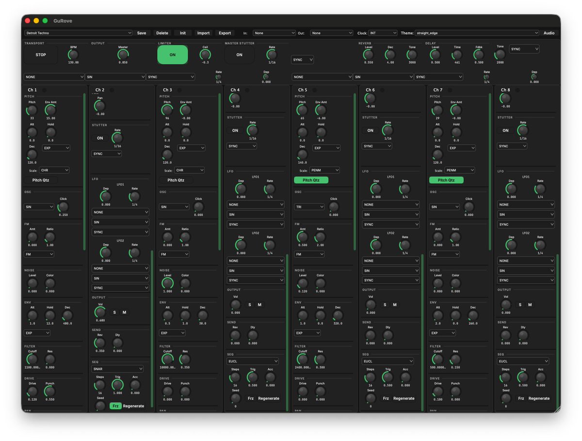 XimotoMSS's tweet photo. 8ch generative synthesizer 「GuRove」のwindows版、ASIO対応したv0.11.3をリリースしました！

詳細はリプ欄へ👇 https://t.co/ALj2Hl9lrw