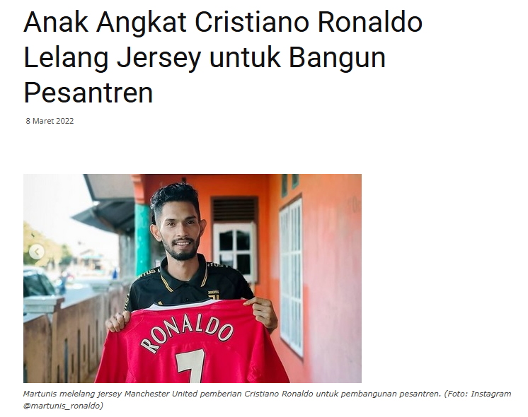 gretaamelia7's tweet photo. Mungkin kamu hanya mengenal Martunis dari apa yang pernah diberitakan media sosial.

Dia pernah melewati masa-masa yang sangat sulit. Tapi dari semua yang dialaminya, dia tidak berhenti berbuat baik. Dua kali ia melelang jersey Cristiano Ronaldo yang ditandatangani langsung oleh CR7. Hasilnya bukan hanya untuk membantu masyarakat saat pandemi Covid-19, tetapi juga digunakan untuk pembangunan pesantren.

Kita mungkin hanya melihat seseorang dari permukaannya, padahal setiap orang punya perjalanan hidup yang tidak selalu kita tahu. Orang bisa belajar, berubah, memperbaiki diri, dan memilih untuk memberi manfaat bagi orang lain.

Semoga kita semua bisa lebih bijak dalam menilai seseorang dan sama-sama memberi ruang untuk perubahan. 🙏