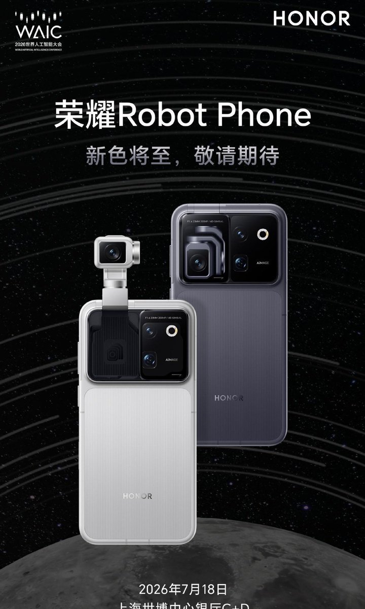 Saurav_DJ47's tweet photo. HONOR is betting big on the future of AI with its upcoming Robot Phone.

Launching in August, it will debut the new AgenticOS kernel, built to go beyond traditional AI assistants.

Expected highlights:
• Agentic AI that understands your intent
• Proactive task execution
• Multi-agent collaboration
• Native cross-device intelligence
• Snapdragon 8 Elite Gen 5
• Industry-first ultra-compact 4DoF titanium alloy gimbal

The next AI smartphone battle won't just be about smarter assistants—it'll be about phones that can act on your behalf.