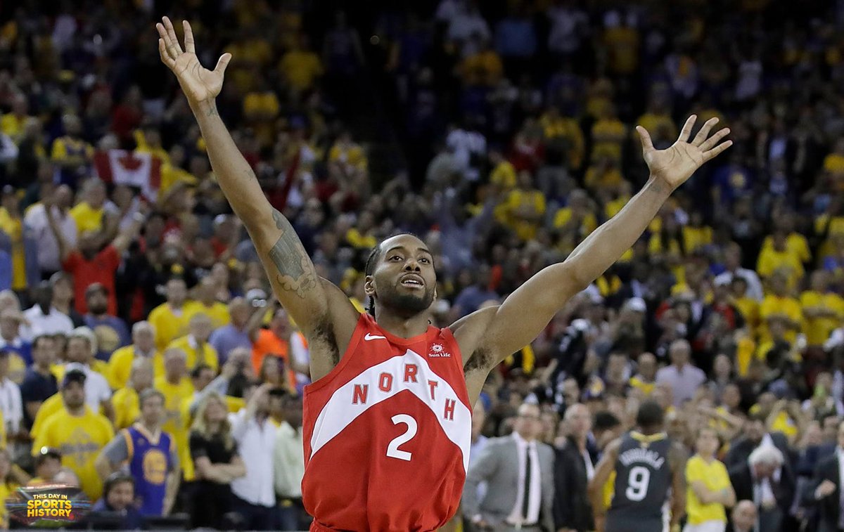 SportsHistorySL's tweet photo. This Day in Sports History: 7/18/2018. @Raptors made the deal that brought an #NBA title to #Canada, sending DeMar DeRozan, Jakob Poeltl &amp; 1st RD pick to @spurs for #KawhiLeonard &amp; Danny Green. The #2 seed in the East, they beat #Warriors in 6 games for their 1st championship. 🏀 https://t.co/bWUZgrPppK