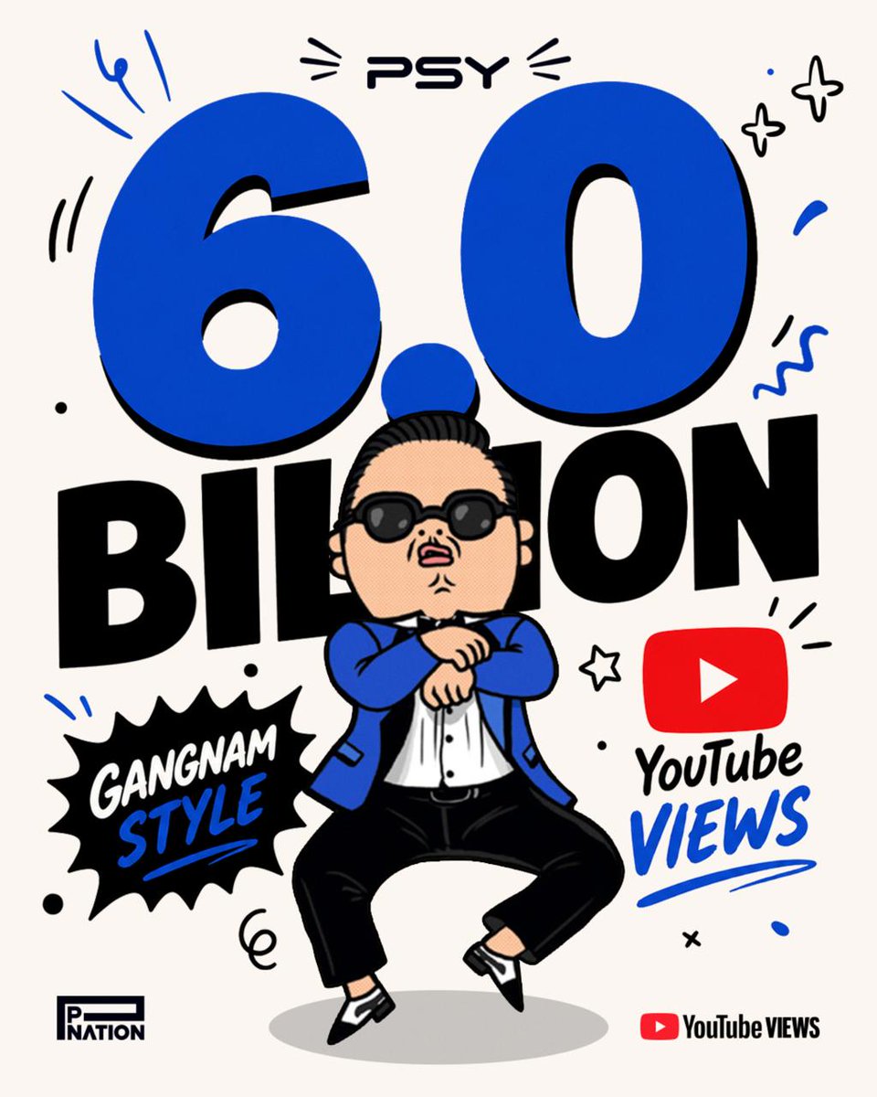OfficialPnation's tweet photo. [PSY]
'강남스타일 (GANGNAM STYLE)' MV 유튜브 60억뷰 돌파!🥳
'강남스타일 (GANGNAM STYLE)' MV 6 Billion Views on YouTube 🥳
⠀
🎬 '강남스타일 (GANGNAM STYLE)' MV
👉 https://t.co/nhi2o53Cvd
⠀
#싸이 #PSY
#강남스타일 #GANGNAMSTYLE
#PNATION #피네이션 https://t.co/lFyEruGoIa