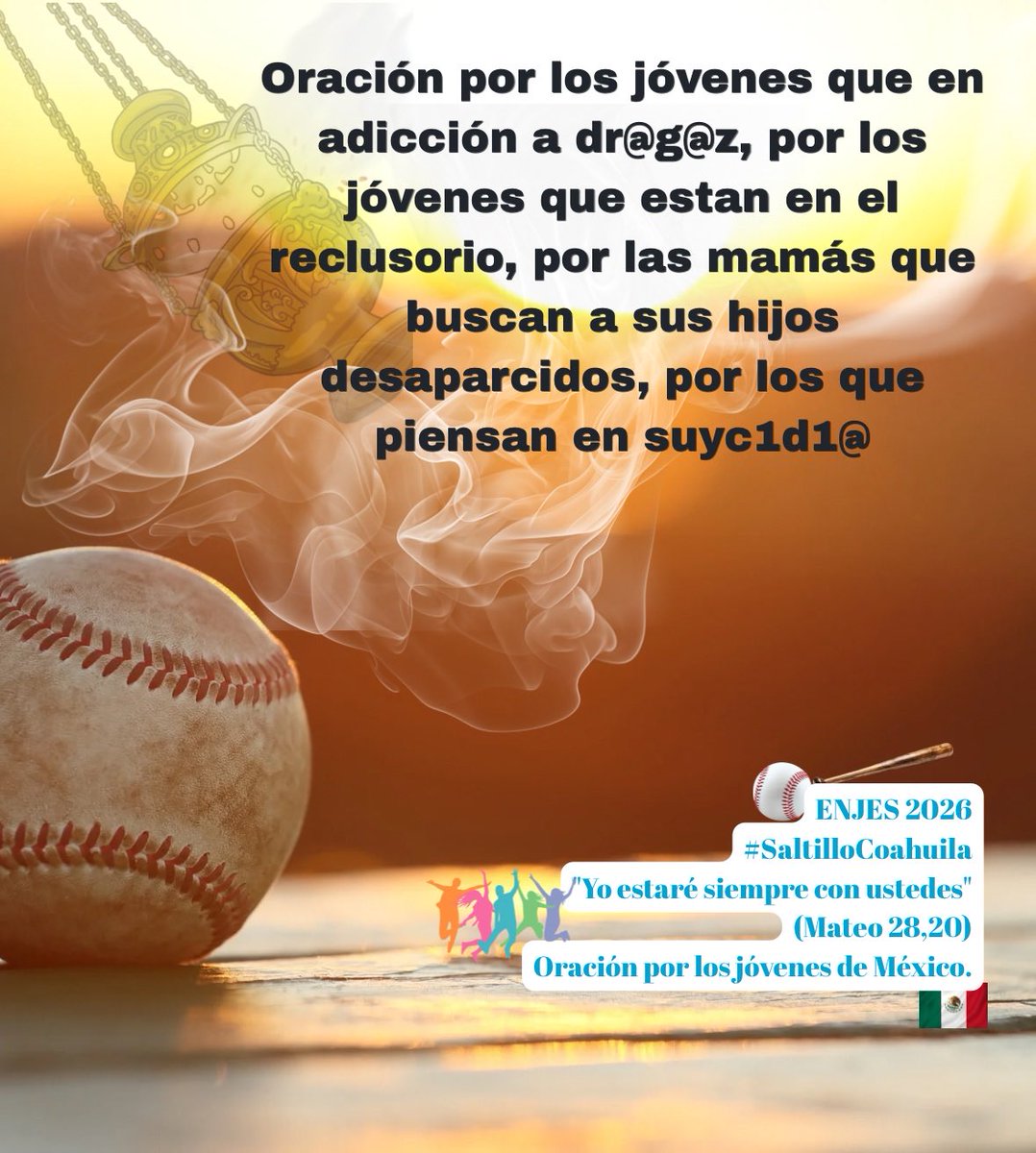 jjuanhedz's tweet photo. 🥎ENJES 2026 #SaltilloCoahuila🇲🇽
"Yo estaré siempre con ustedes" 🕊️🔥(Mateo 28,20)
🙏🏻Oración por los Jóvenes de México. #RCCES https://t.co/nq8uwwTruF