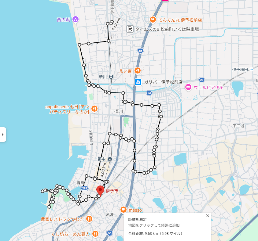 MidareHanasaki's tweet photo. わたたべ聖地巡りおまけ
1日目の移動経路。ここに行こう程度の計画なのであっち行ったりこっち行ったりと旅行テンションで行けるだろう精神で移動しています。駅に行こうと道間違えて遠回りしてしまったりも指定ます。
日名子ポスターは伊予市役所周辺しか見当たりませんでした。
#わたたべ #watatabe https://t.co/Ht9yi0ALr3