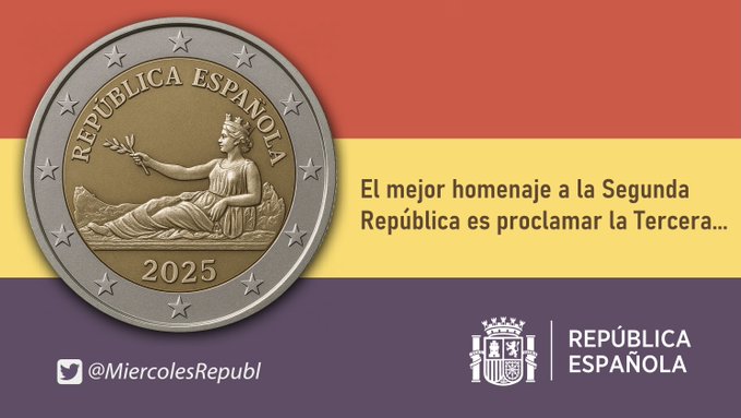 HannyVyk's tweet photo. El mejor homenaje a la Segunda República es proclamar la Tercera. ¡Salud y República! ❤️💛💜
#LaMonarquíaEsUnaLacra https://t.co/3Idf9FSXVT