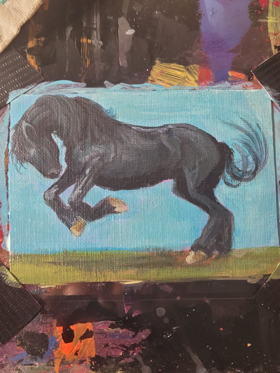 scharkbyte's tweet photo. Horsey 🐎 

plan to make a collection of 2.5 inch by 3.5 inch cards to sell at the gallery https://t.co/r7D1xLuOIK