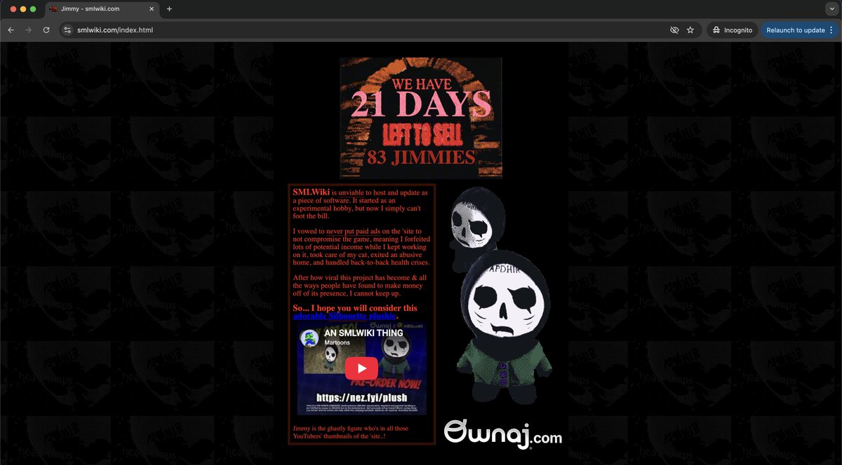 Gh0stSh0rts's tweet photo. smlwiki is at risk of being gone
even if you cant buy a plushie a rt would always be appreciated https://t.co/jsJ0Lm7yOr