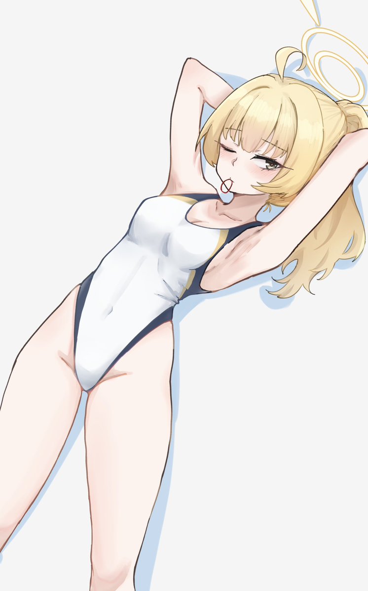 Suecovsky's tweet photo. 競泳水着ポニテヨシミ https://t.co/c2WddpEisL