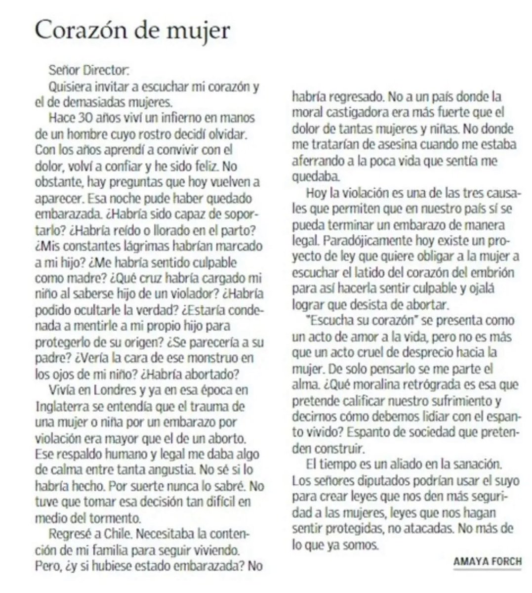 isidoraalcalde's tweet photo. Espero que un proyecto como este nunca vuelva ni siquiera a instalarse en el debate público. Mujeres valientes tienen que salir a visibilizar lo que sería un retroceso civilizatorio https://t.co/dPjDXOWaNh