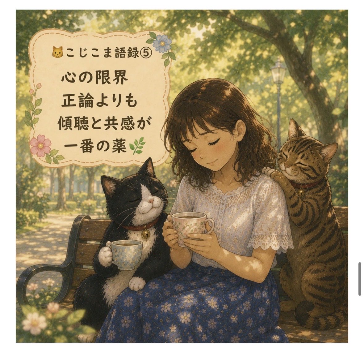 kojitake22's tweet photo. 🐱こじこま語録 心の限界   正論よりも 傾聴と共感が 一番の薬。🌿 https://t.co/IwQD9qG8G3