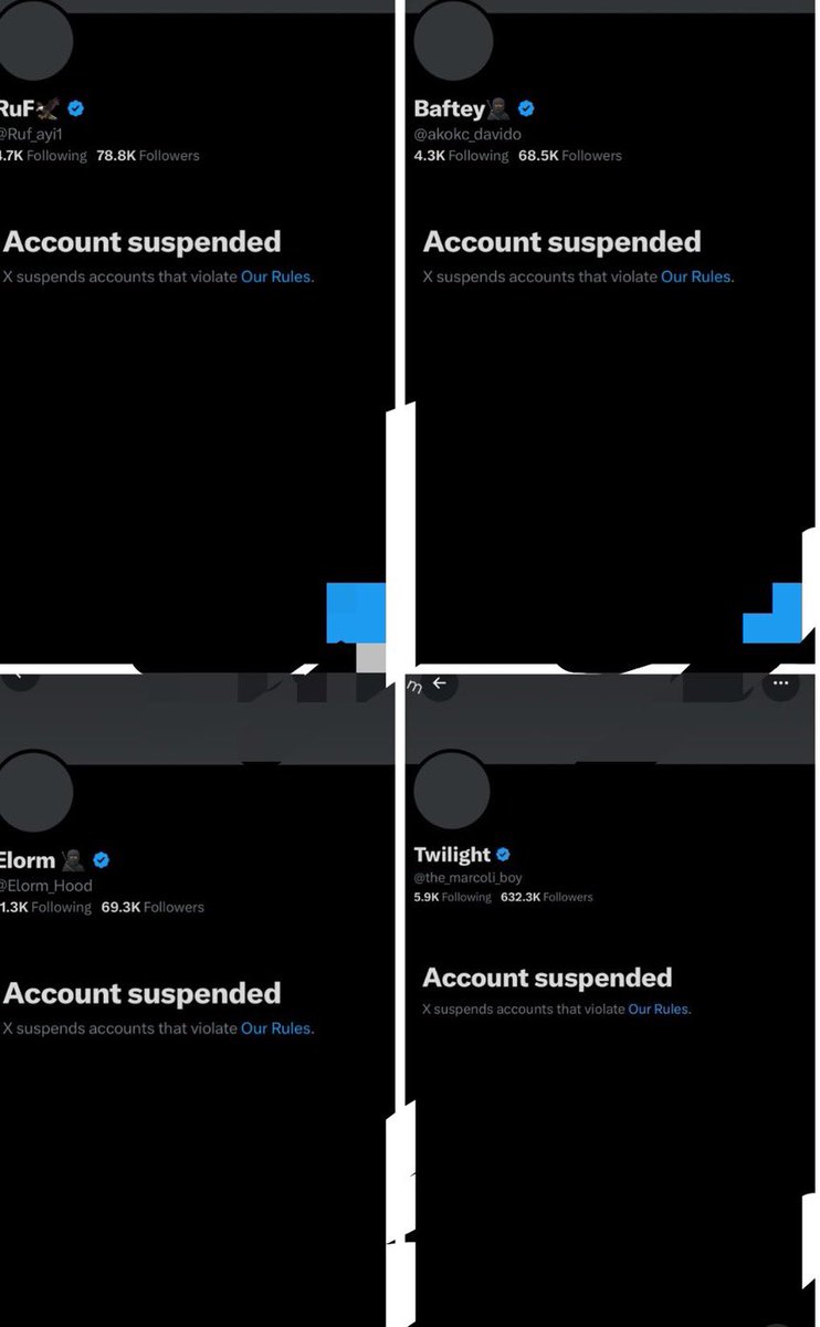 jvc_pipper's tweet photo. Why are they losing their accounts? Ruf Baftey Elorm Twilight https://t.co/yANm8yVi7b