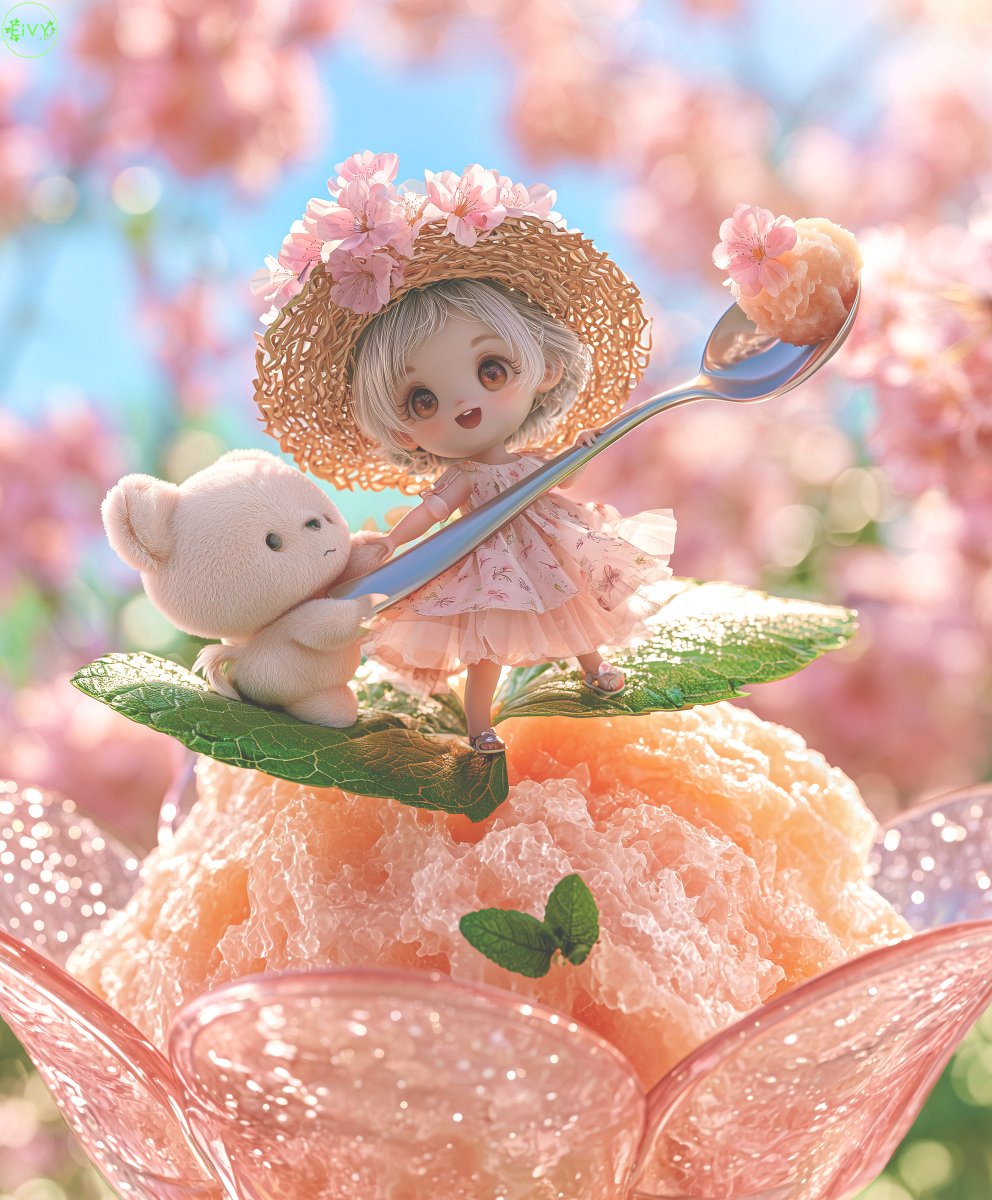 🍑こんばんわ🍑ღ桃のｼｬｰﾍﾞｯﾄღ 青空へ 夢を 伸ばして 葉に 立てば
