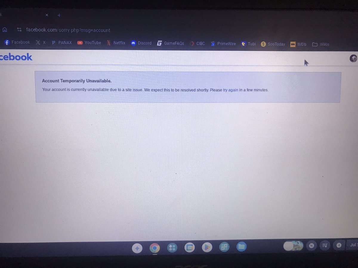 Is #FacebookDown for anyone else on PC? Never seen this screen. @Meta