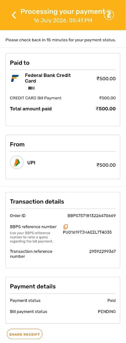 AMIT97120's tweet photo. @Bajaj_Finserv  Kindly process my refund or complete the credit card repayment. If not, I may need to approach the RBI Ombudsman. Order ID: BBPS757181322647066, BBPS Ref No: PU016197JHAEEL7T4035

Support Ticket: SR170412764 https://t.co/ILgMAFWP1O