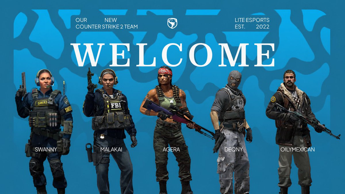 LiteEsportsCS's tweet photo. ❄️ WELCOME TO THE NEW ERA OF LITE ESC ❄️

After months of preparation, we're proud to officially unveil our new Counter-Strike 2 roster.

💙 Swanny
💙 Malakai
💙 Agera
💙 Deqny
💙 OilyMexican

#LITEWORK #LITEESC #CS2 #CounterStrike2 #CounterStrike #Esports #OCE #ANZ #Gaming https://t.co/cpNTczdQB5